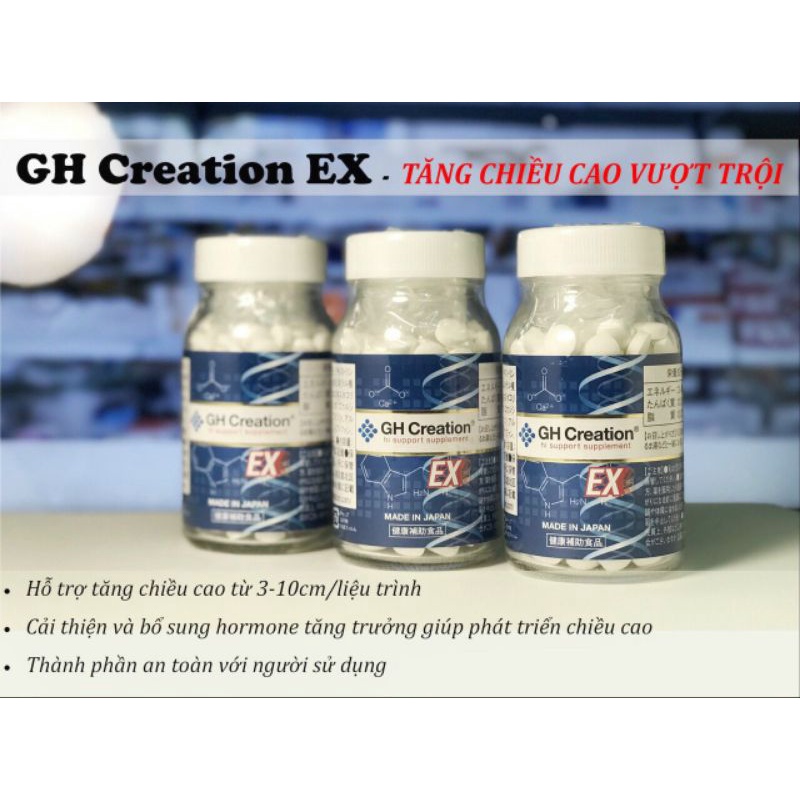 Viên uống tăng chiều cao GH Creation EX+ Nhật Bản Hộp 270 viên
