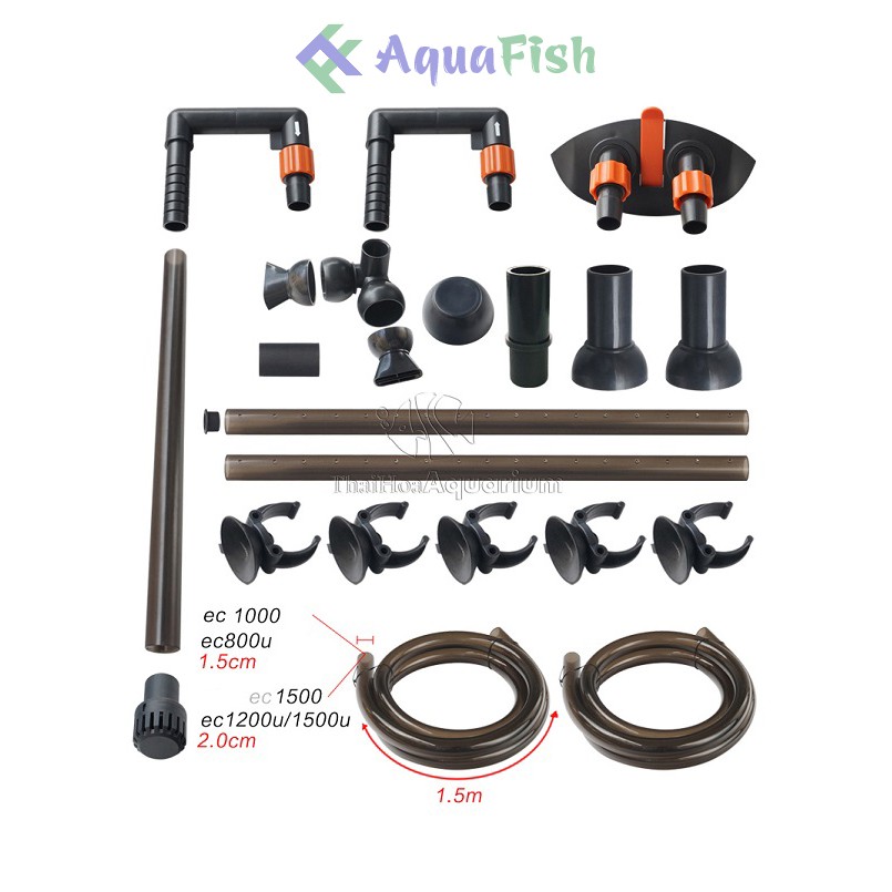 Lọc Thùng Periha EC 800U, 1000U, 1200U, 1500U Có Đèn UV Dùng Cho Bể Cá Cảnh Trong Nhà
