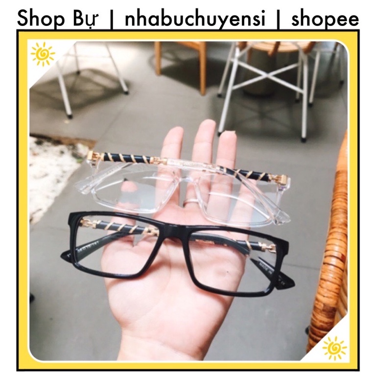 [ GỌNG KÍNH 14 ] GỌNG KÍNH UNISEX NAM NỮ - DÁNG VUÔNG NHỎ - CHÂN NHỰA XOẮN KIM LOẠI