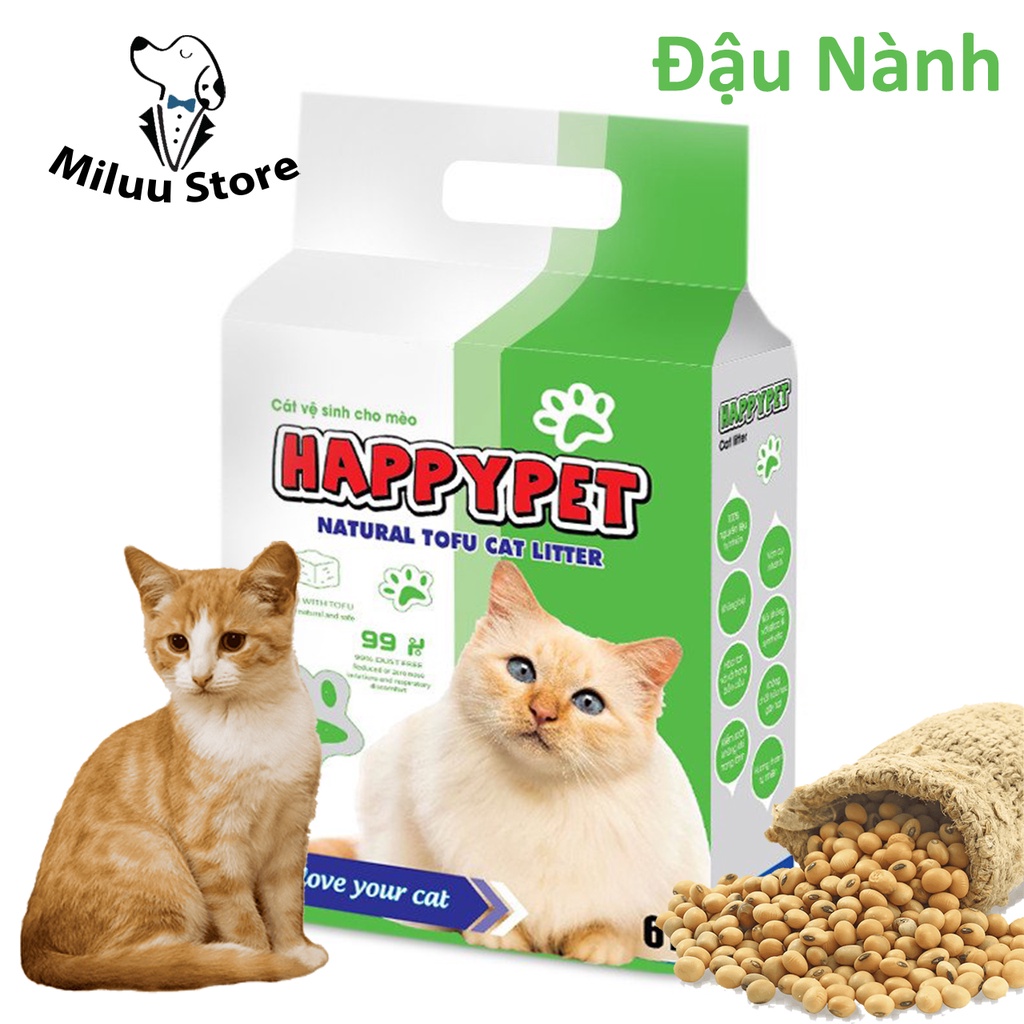 Cát đậu nành hữu cơ TOFU 6L - Cát vệ sinh cho mèo - Nhiều mùi hương lựa chọn