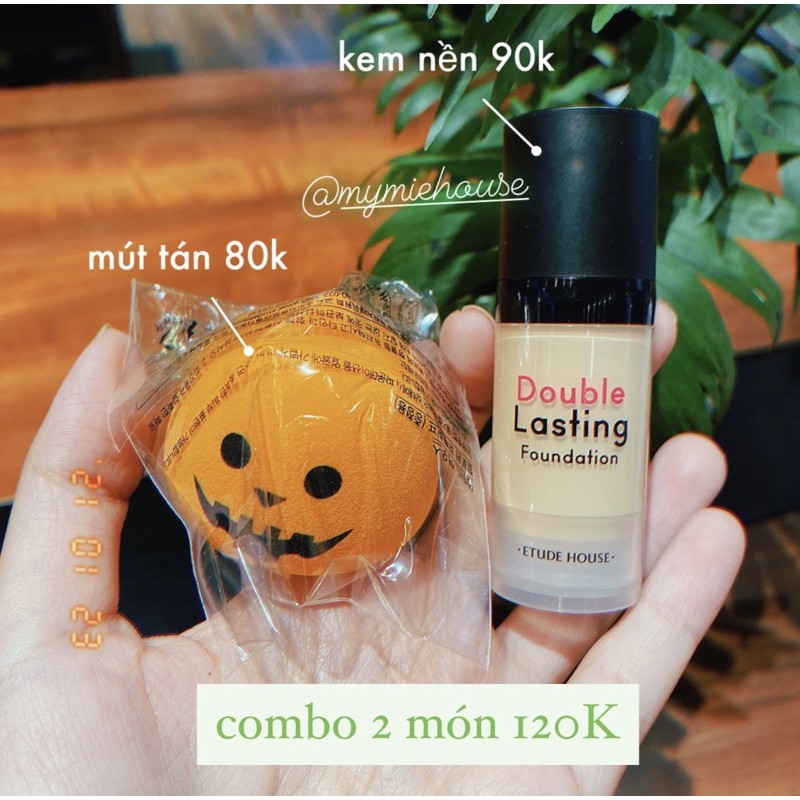 KEM NỀN ETUDE HOUSE VÀ PUFF TÁN KEM NỀN - DOUBLE LASTING FOUNDATION