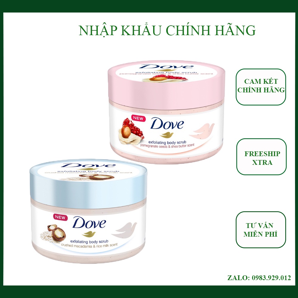 Tẩy tế bào chết body Dove chính hãng 225ml