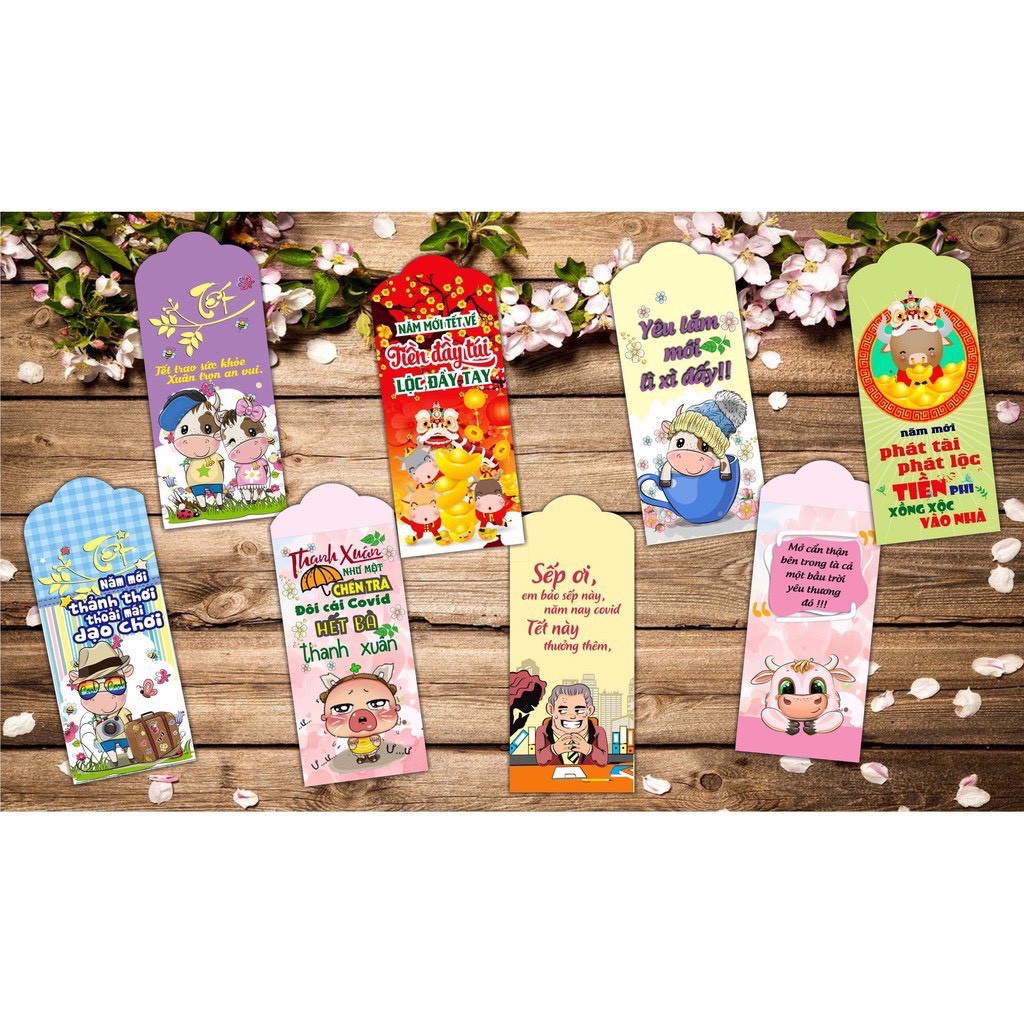Lì Xì Tết ❤️FREESHIP❤️ Combo bao lì xì Tết 2021 hàng cao cấp dày đẹp hình đẹp siêu cute