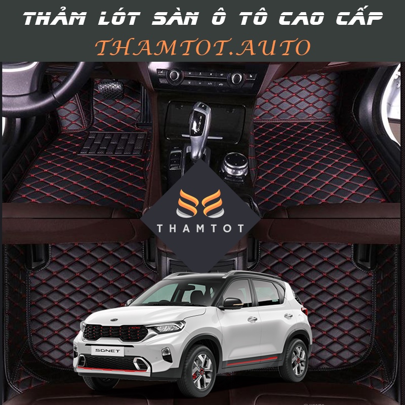 Thảm lót sàn ô tô 5D 6D Kia Sonet 2013-2022 da PU cao cấp, không mùi, giảm tiếng ồn, chống nước 100%