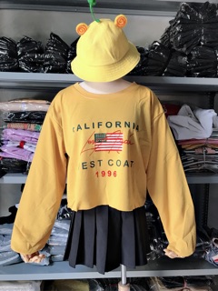 Áo crtop cờ mỹ ( phom unisex)