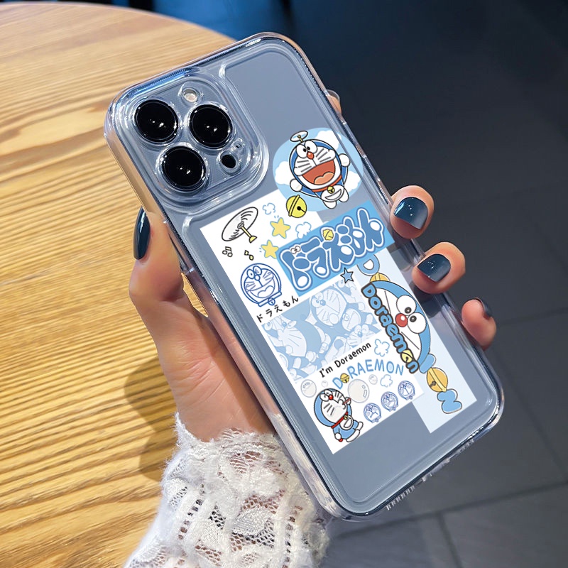 Ốp Điện Thoại TPU Gel Đệm Khí Chống Rơi Hình Doraemon Cho Samsung Galaxy S22 Plus Note 20 Ultra 10 S21 FE S20