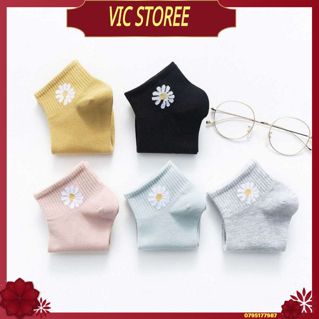Tất nữ hoa cúc chất đep mềm mịn,không bai xù(Giao màu ngẫu nhiên hoặc ib chọn màu)