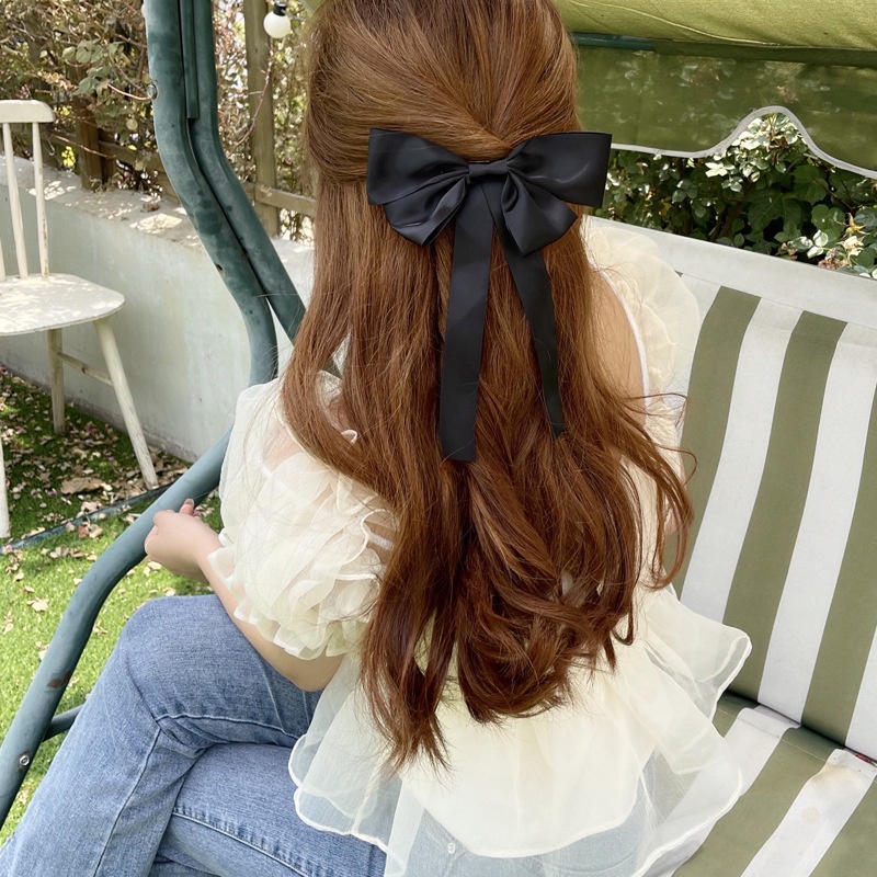 Kẹp Tóc Nơ Alley Chất Satin - Vani Store [PKT00265]