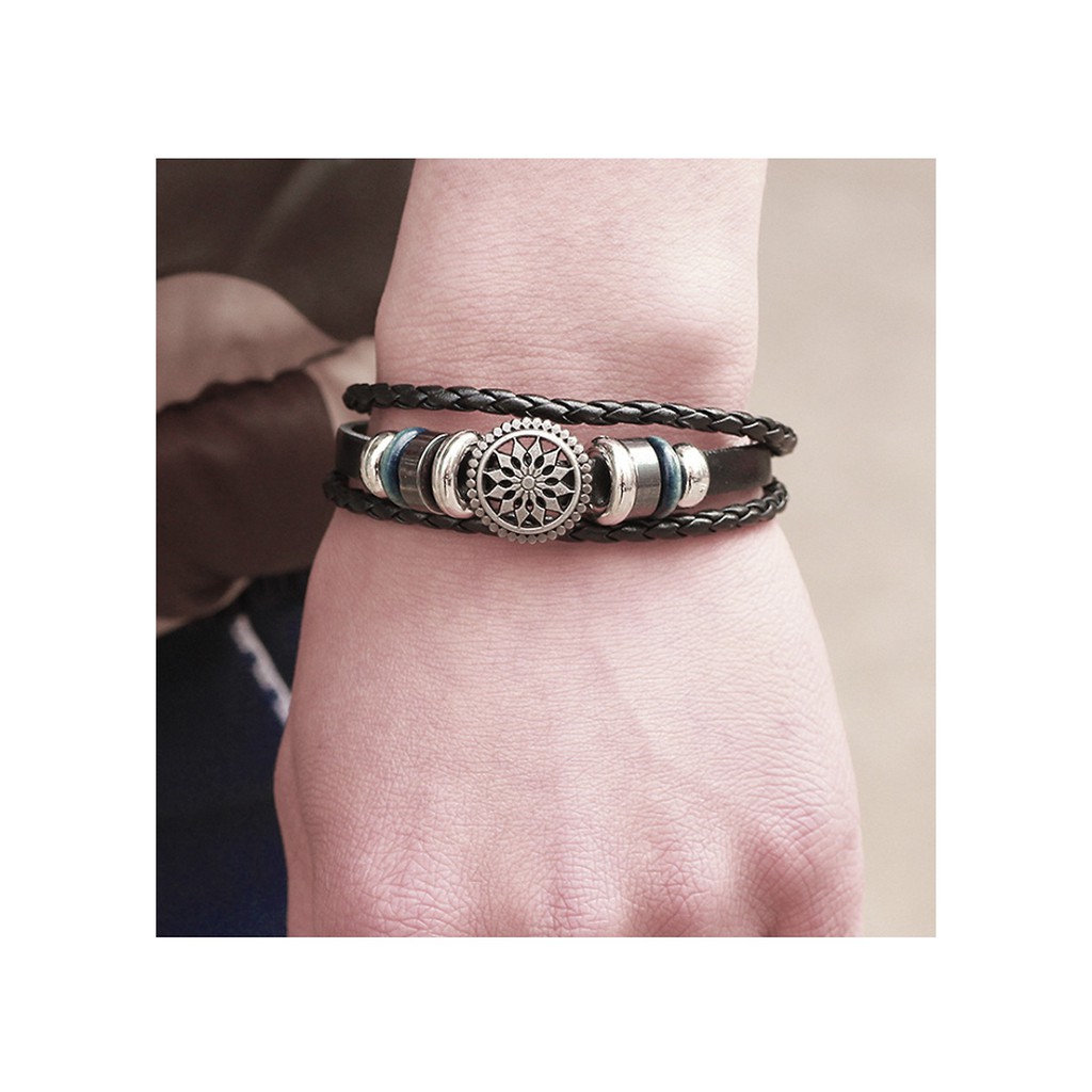 Vòng tay - Vòng Đeo Tay Da SAMVDT001 - Bảo Hành 12 Tháng Chính Hãng