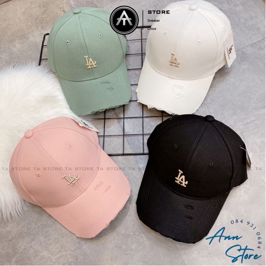 Mũ Lưỡi Trai Nón Kết Thêu Chữ LA Rách Tua Rua Chất Kaki Form Unisex Nam Nữ Phong Cách Cá Tính Hàng Loại Xịn