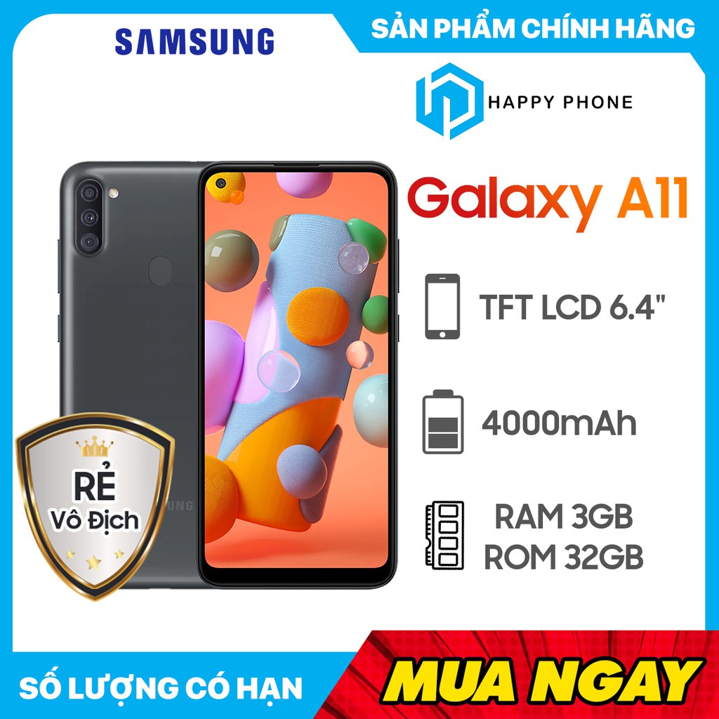 Điện Thoại Samsung Galaxy A11 (3GB/32GB) - Hàng mới 100%, Nguyên seal, Bảo hành 12 tháng | BigBuy360 - bigbuy360.vn