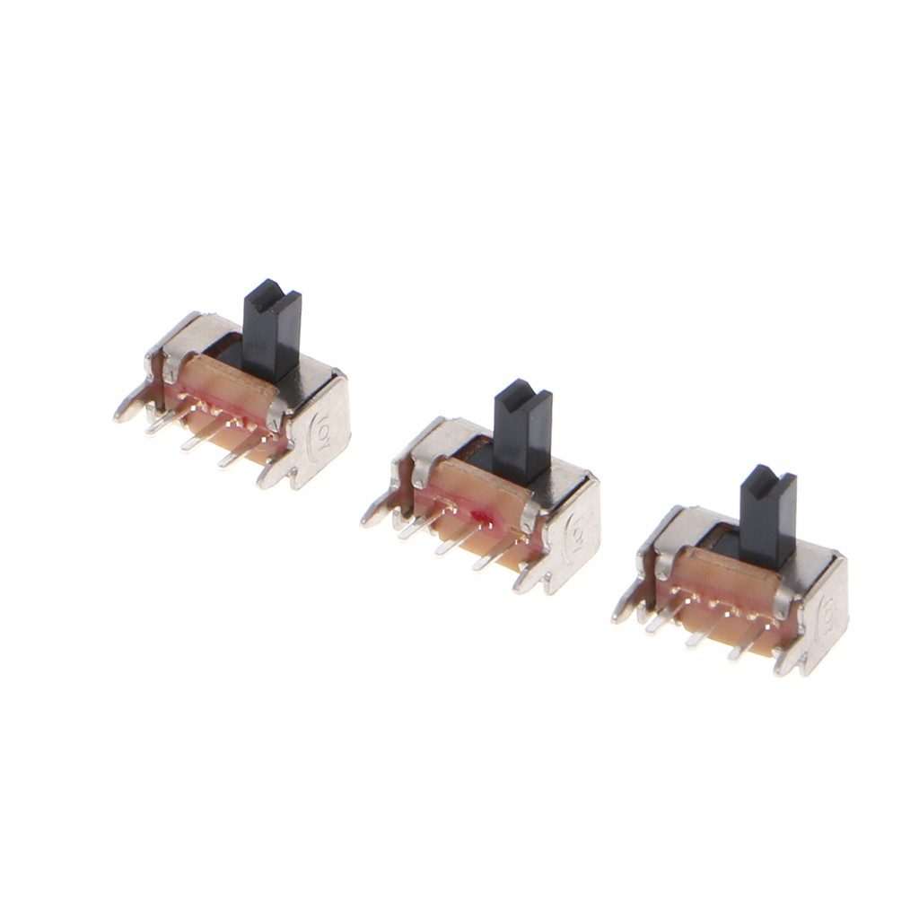 10 Pcs Toggle Vertical Slide Switch 1P2T 3 Pin 3mm Shank For PCB Mount SK12D07-VG4