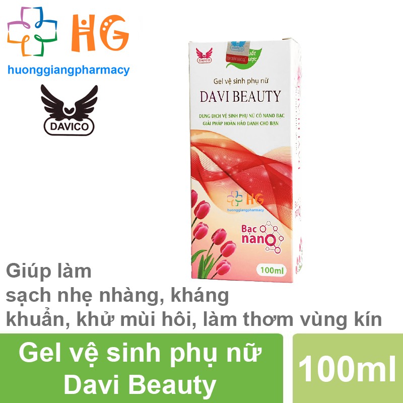 Dung dịch vệ sinh Davi Beauty - Giúp làm sạch nhẹ nhàng, kháng khuẩn, khử mùi hôi, làm thơm vùng kín (Chai 100ml)