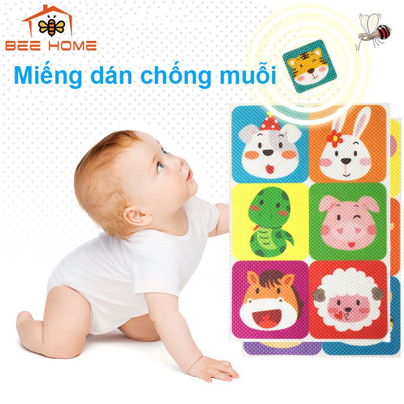 (Mới)Combo 12 Miếng Dán Chống Muỗi, Côn Trùng Cho Bé, Hương Thảo Dược Thiên Nhiên, An Toàn, Tiện Dụng_BEEHOME