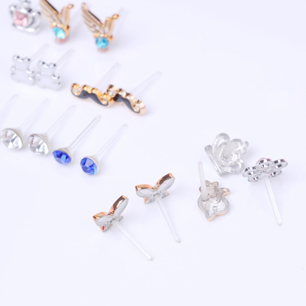 Set 36 đôi khuyên tai hình trái tim đính đá thời trang cho nữ