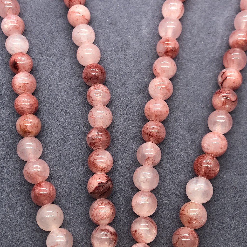 Chuỗi hạt ngọc bích đỏ 4-12mm chuyên dụng cho việc làm vòng đeo tay DIY