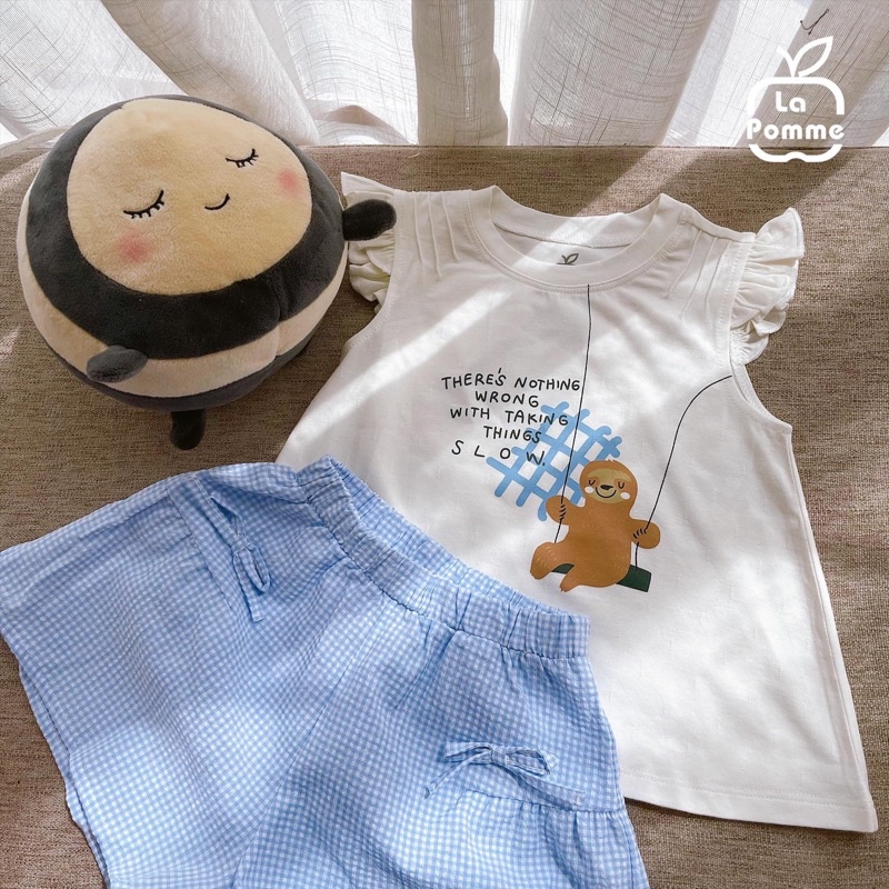 Bộ ba lỗ La Pomme Caro Babydoll, Bộ Họa Tiết Bé Gái thời trang mùa hè cao cấp