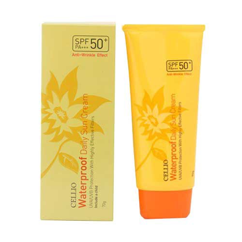 Kem chống nắng Cellio Waterproof Daily Sun Cream SPF50 PA+++ chính hãng Hàn Quốc 70g