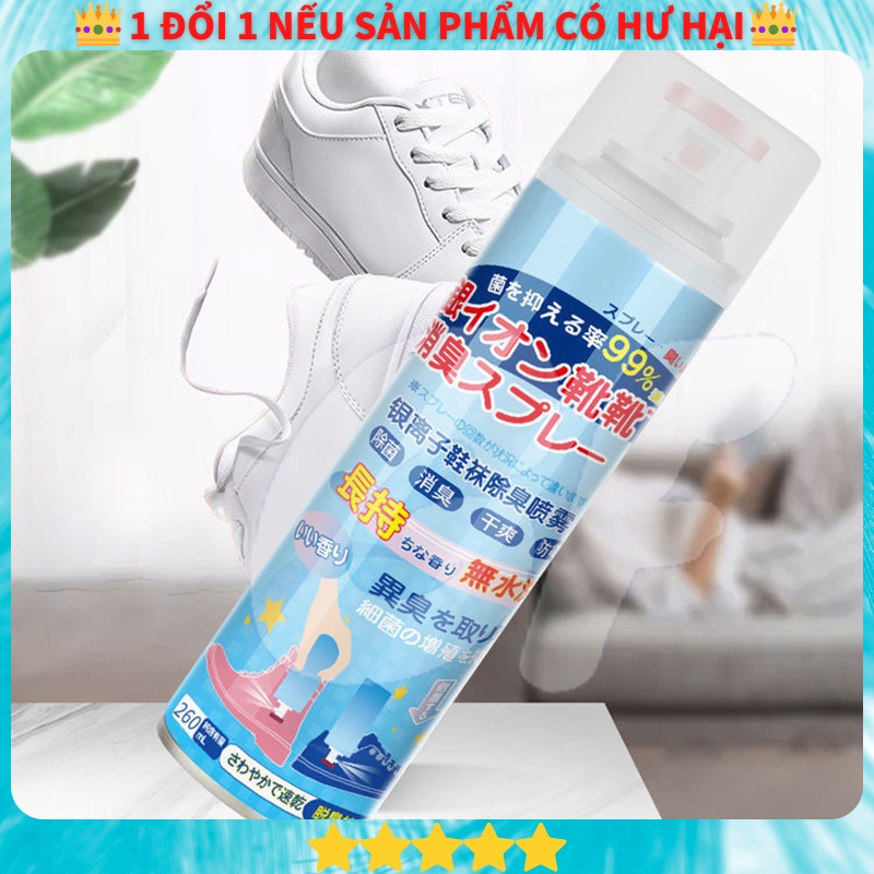 Chai xịt khử mùi giày dép công thức Nano Bạc khử hôi giày hiệu quả bình xịt thơm khử mùi mồ hôi chân đi du lịch thể thao