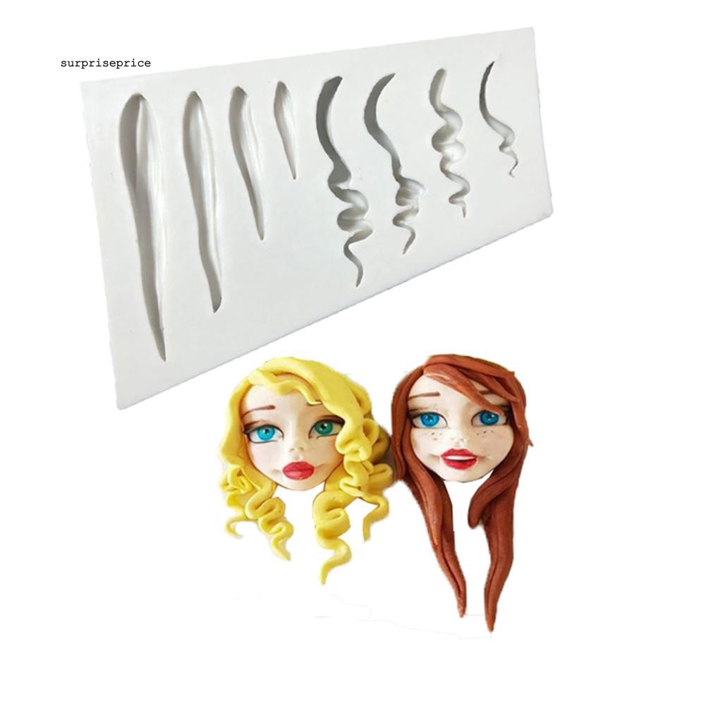 Khuôn silicon làm bánh kẹo đa năng tạo hình tóc cô gái DIY độc đáo