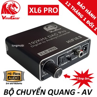 VinaGear XL6 Pro - Bộ Chuyển Âm Thanh Quang Học Sang AV Tích Hợp Tăng Âm