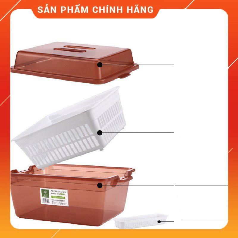 CHÍNH HÃNG -  Tủ đựng chén bát bằng nhựa có nắp đậy cao cấp,Hộp đựng bát đũa 8852