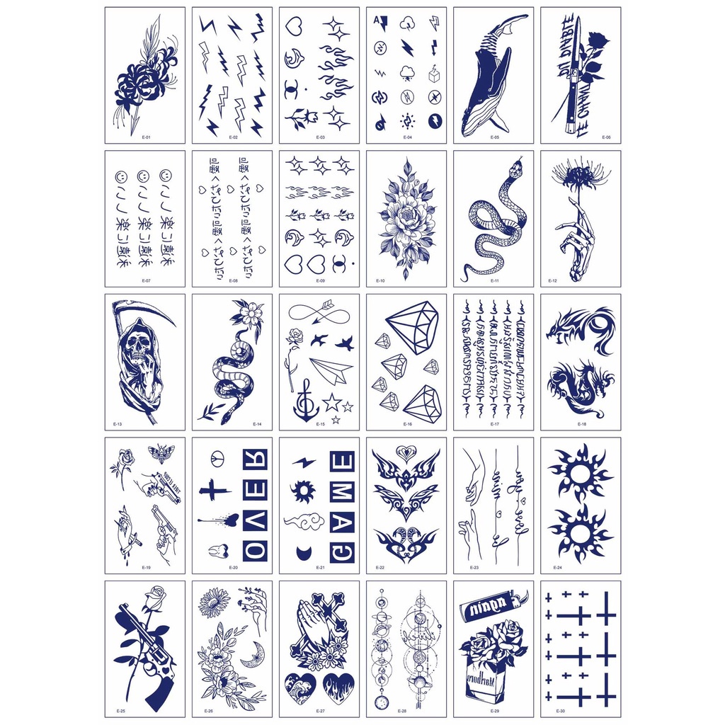 Set 30 Hình Xăm Dán Chống Nước Lâu Trôi Trong Vòng 15 Ngày