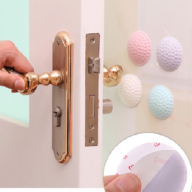Miếng dán silicone chống va đập cửa, lót kê chân, lót sau lưng tủ - có sẵn