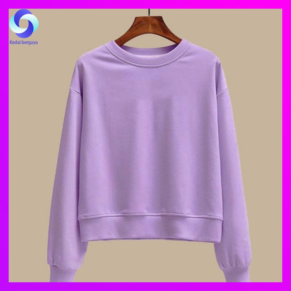 áo hoodie không mũ áo hoodie nữ không mũ Mùa xuân và mùa thu Độc thân Maido Cotton Delivery Phiên bản Hàn Quốc của áo dài lỏng lẻo Kích thước cổ tròn dài tay ngắn Đoạn vải Wild Woman Dress