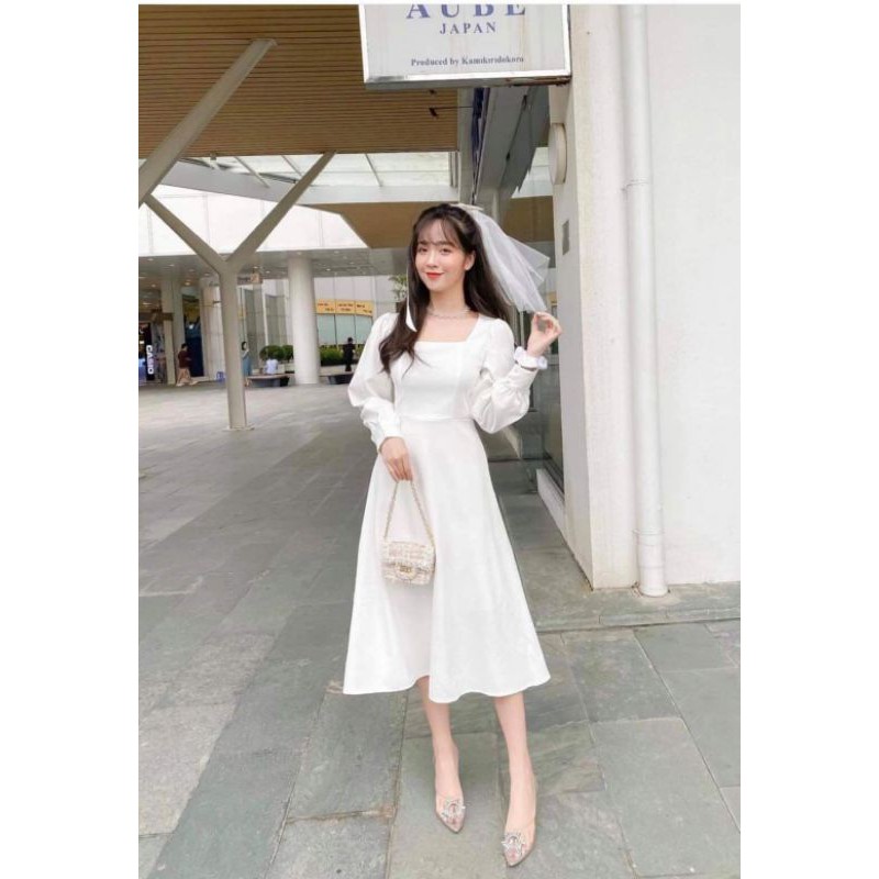 Váy trắng thiết kế Giian