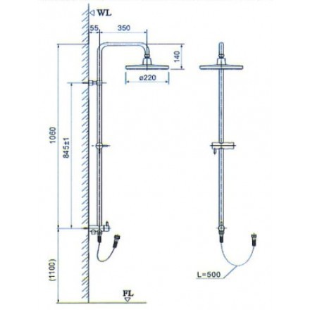 Thân Sen Cây INAX BFV-CL2 Tắm Đứng