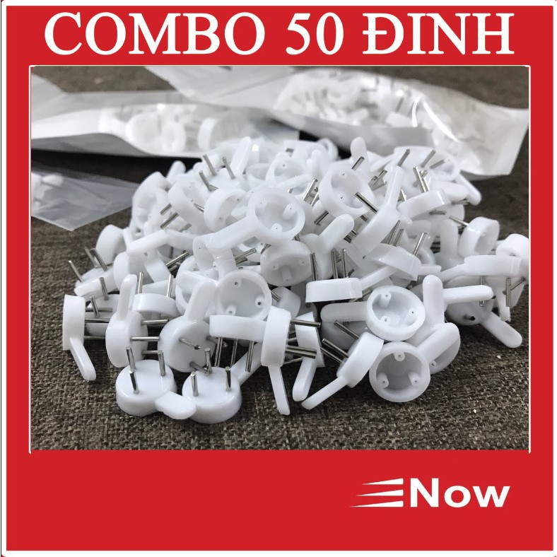Combo 50 đinh 3 chân, treo đồ đa năng, khung ảnh, đinh đóng tường chắc chắn không cần khoan tường | BigBuy360 - bigbuy360.vn
