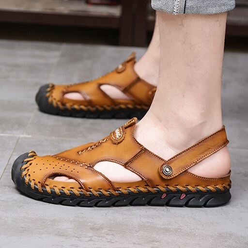 Xăng đan Da Đế Mềm Thoải Mái Thời Trang Đi Biển Mùa Hè Cho Nam Size 38-48