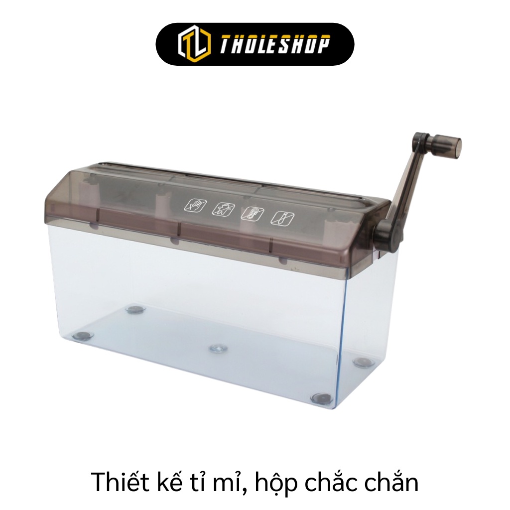 Máy cắt giấy huỷ tài liệu Shredder A4 thủ công cao cấp màu đen - Dụng cụ cắt giấy thành sợi 1007