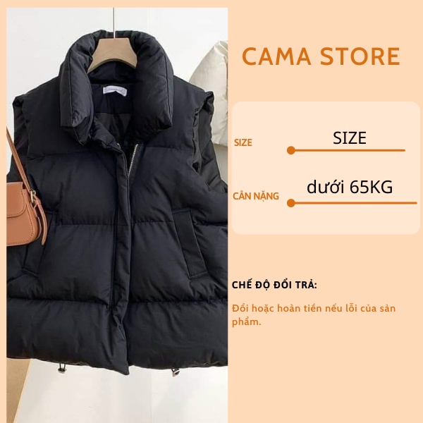 Áo phao gile ba lỗ nữ form rộng phong cách hàn quốc CAMASTORE M459