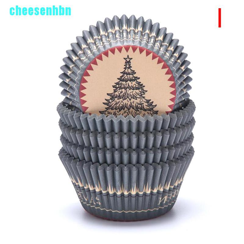 Set 125 Cốc Giấy Làm Bánh Cupcake Phong Cách Giáng Sinh