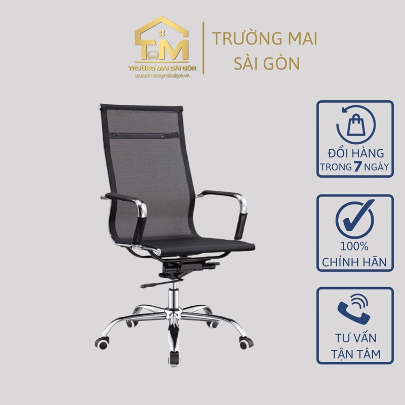 ghế văn phòng làm việc lưng lưới cao cấp có chế độ gật gù ngồi thư giãn khi chơi gaming hiện đại Trường Mai Sài Gòn