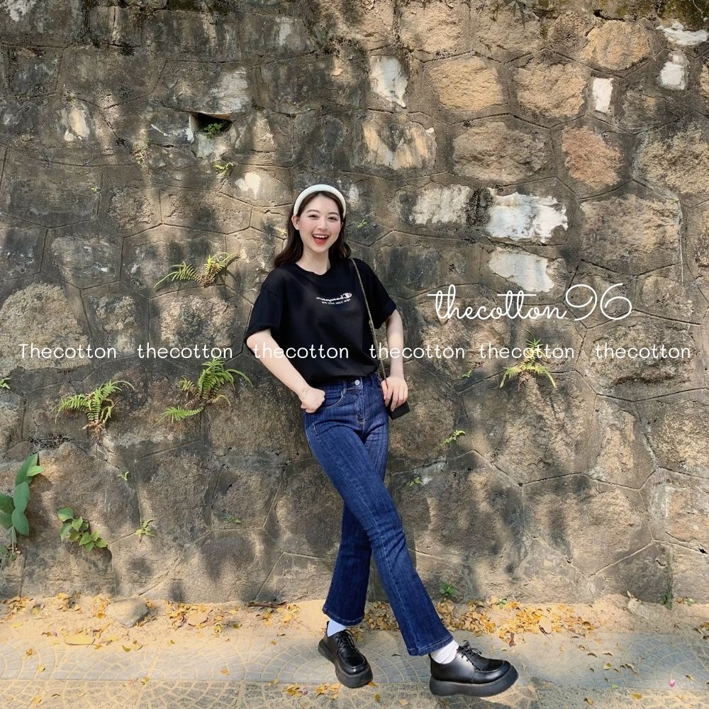 Quần jeans nữ ống loe co giãn quần bò lưng cao ulzzang TheCotton