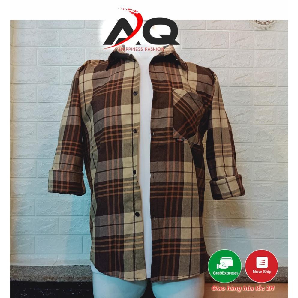 Áo Sơ Mi Flannel Caro Nam Nữ chống nắng Áo Khoác Sơ Mi Caro Flannel Nam Nữ đi nắng Phong Cách Hàn - QSTORE ♻️ ‣