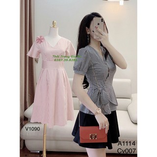 ÁO CỔ V THẮT NƠ EO XINH XẮN