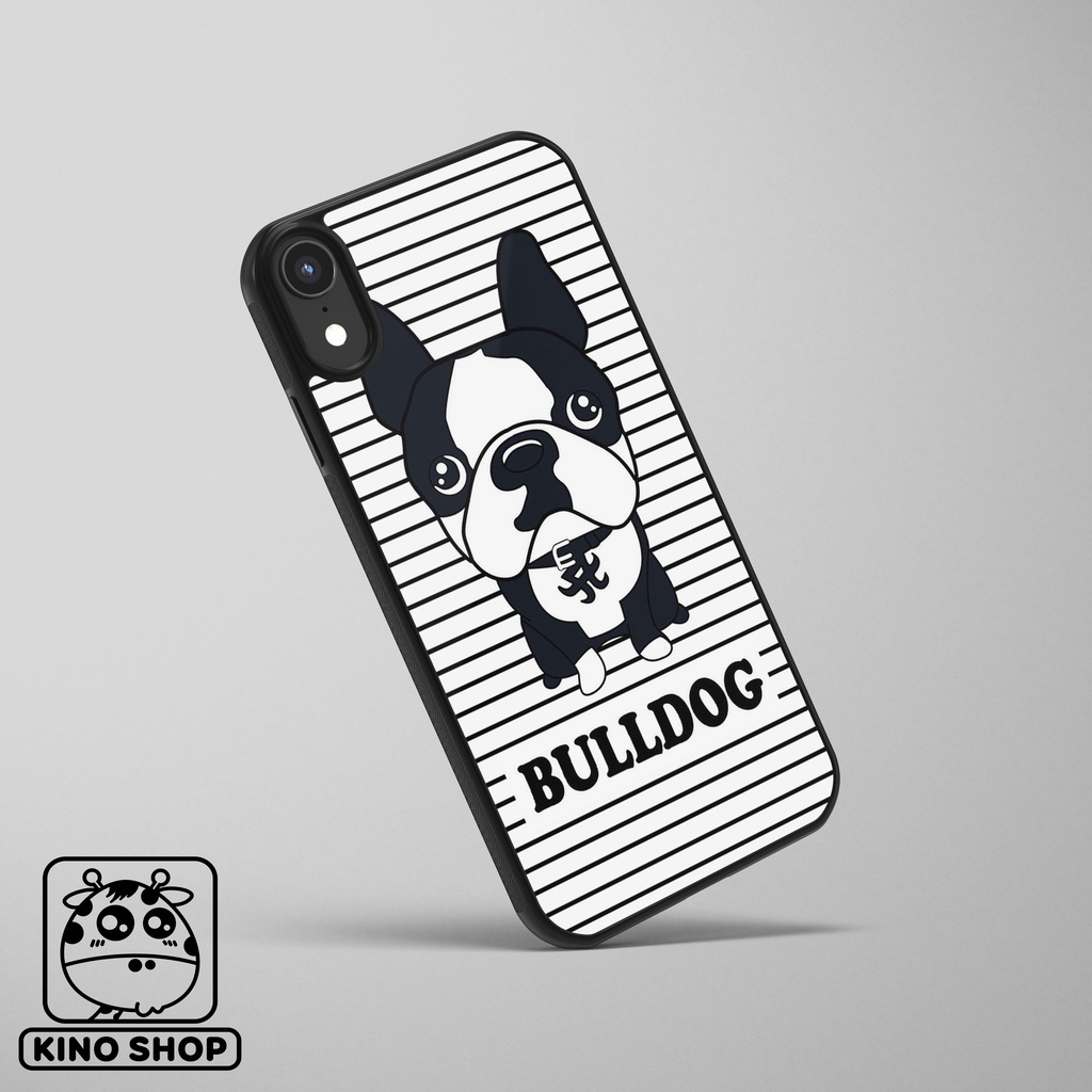 Ốp lưng iPhone KINOSHOP Bulldog viền dẻo đen silicon TPU chống ố vàng , chống va đập [ KN70 ]