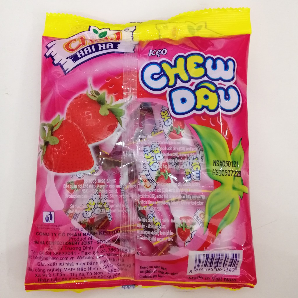 Kẹo Mềm Chew Hải Hà Hương Dâu (Gói 100g)