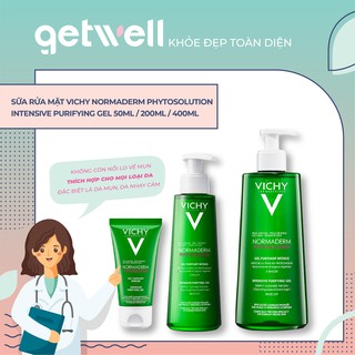[100% CHÍNH HÃNG] GEL RỬA MẶT VICHY NORMADERM PHYTOSOLUTION INTENSIVE PURIFYING GEL GIÚP LÀM SẠCH SÂU VÀ GIẢM BÃ NHỜN 20