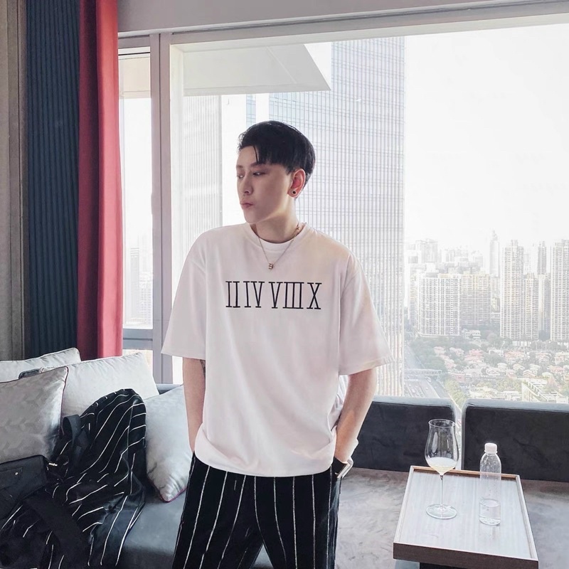 ÁO THUN TAY LỠ COTTON LA MÃ UNISEX NAM NỮ (kèm ảnh thật)