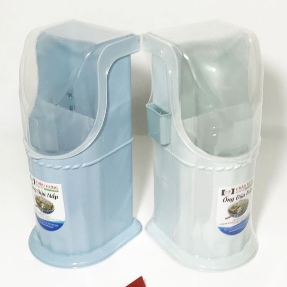 Ống Đũa Nhựa Châu Hưng Ống đũa 2 Ngăn Có Nắp Đậy Kèm Khe Tăm