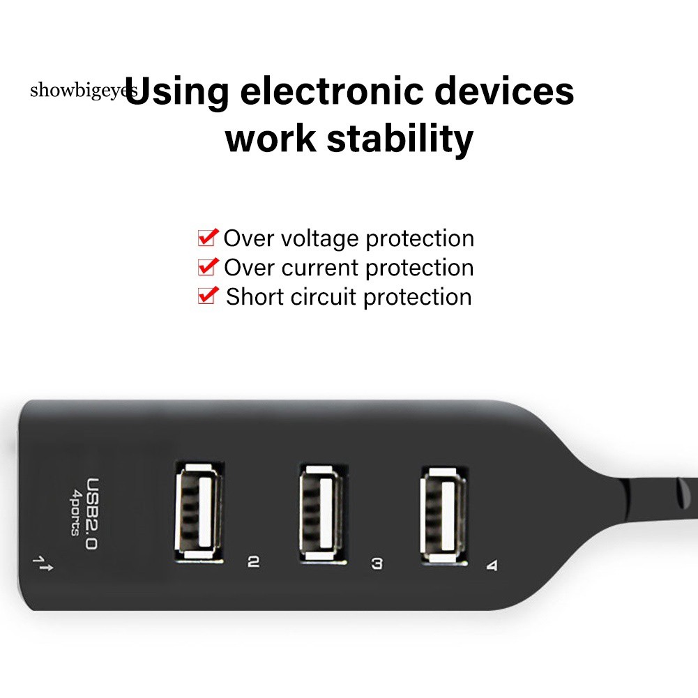 Bộ Chia 4 Cổng USB 2.0 Tốc Độ Cao Cho PC Laptop