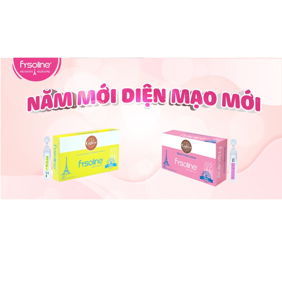 Fysoline - Nước muối sinh lý Pháp - Vệ sinh mắt, mũi, miệng cho bé (hộp 5 ống)