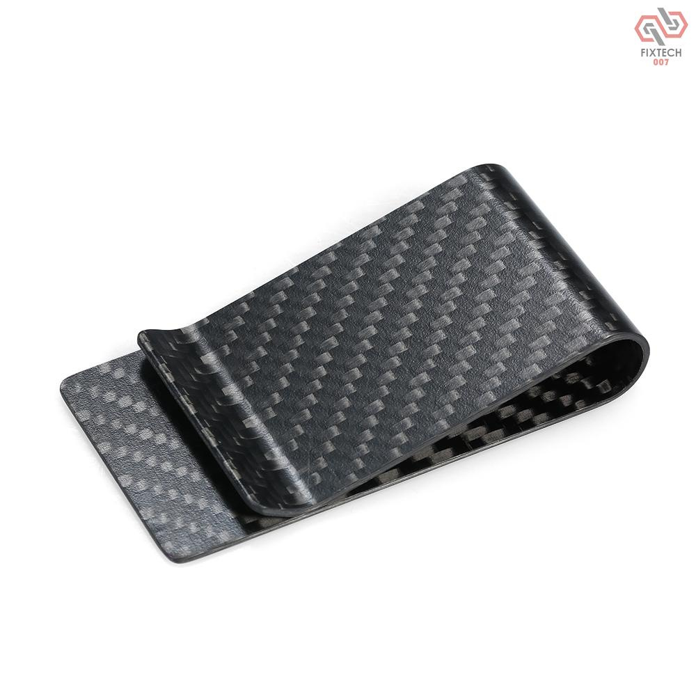 Black Carbon Fiber Wallet Money Clip Credit Card Business Card Clip Holder for Men