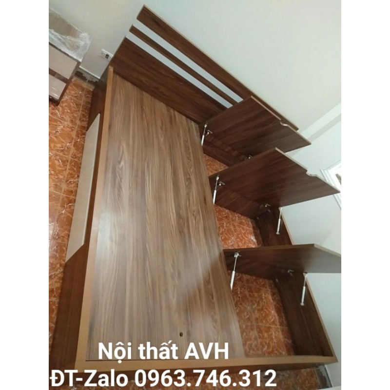 Giường tiện ích MDF phủ min lõi đăc, hàng dày dặn, cất đồ thoải mái