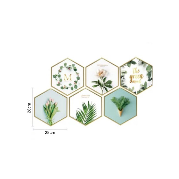 Decal dán tường trang trí - COMBO 6 MIẾNG TRANH CÂY XANH CAO CẤP